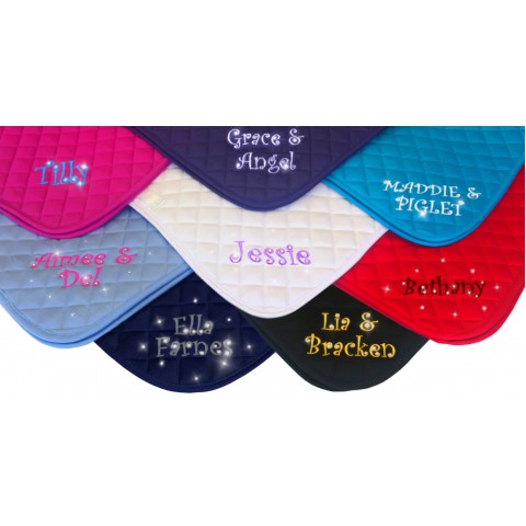 Crystal Crazy Personalised Saddle Cloth Embroidered on Both Sides with Scattered Crystals